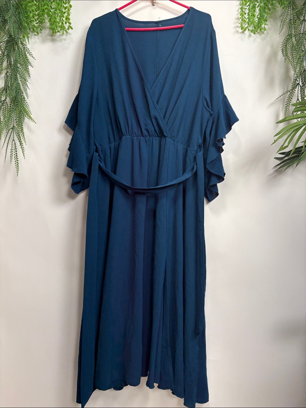 Source Unknown Navy Blue Maxi Wrap Dress